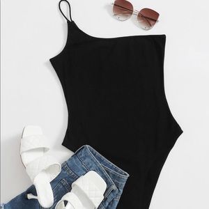 SHEIN One Shoulder Solid Bodysuit